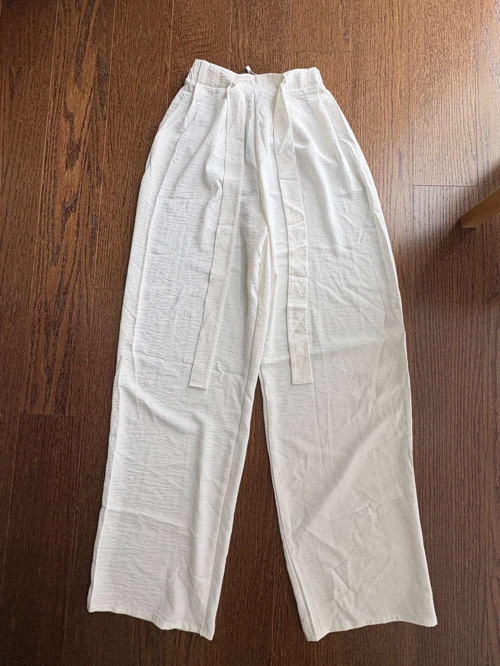 High-Waist White Wide-Leg white Pants